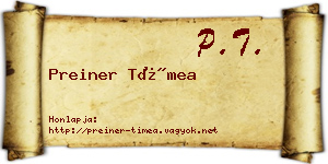 Preiner Tímea névjegykártya