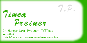 timea preiner business card